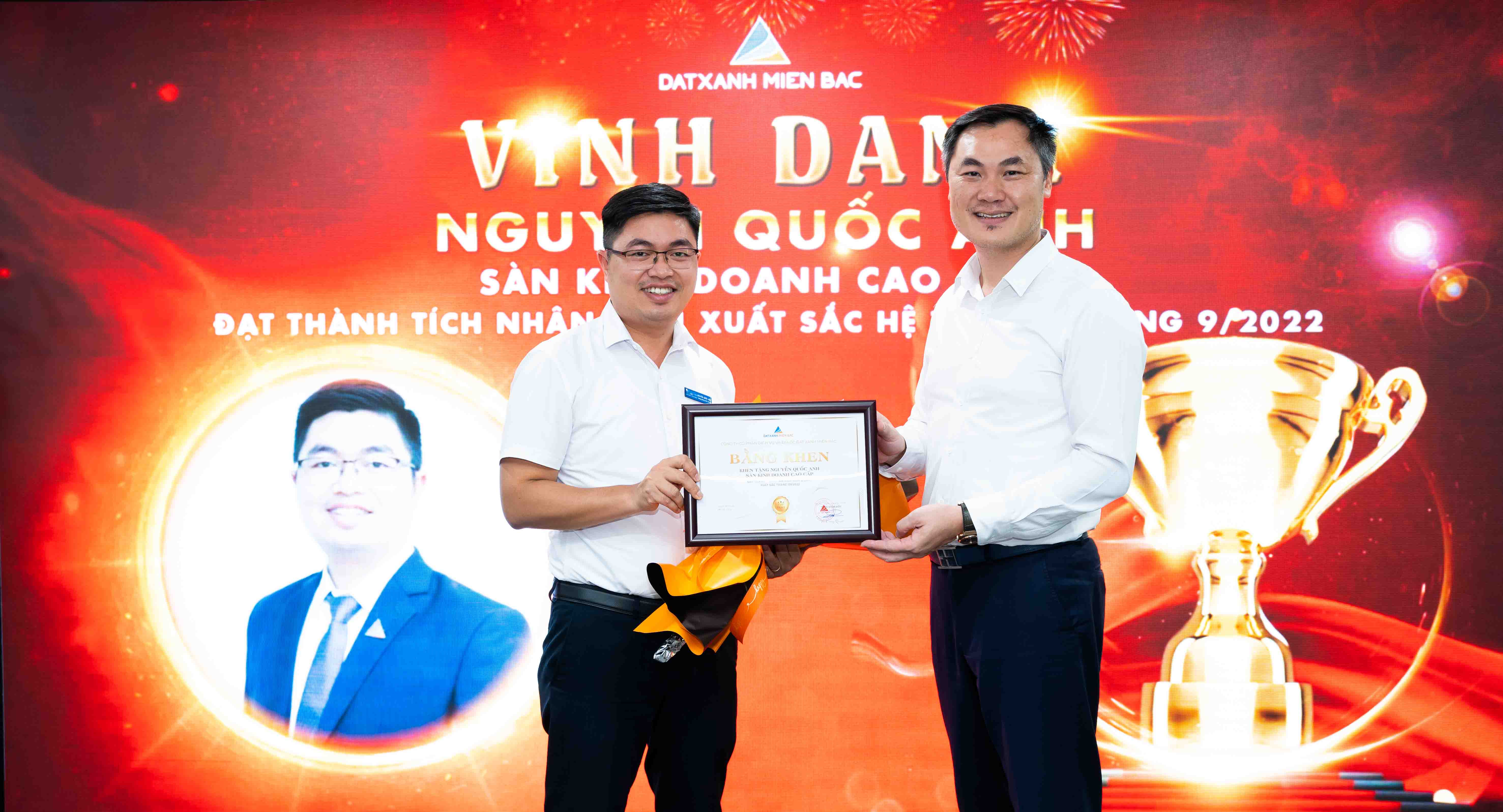 Vinh danh sàn, đội nhóm kinh doanh xuất sắc tháng 9/ 2022 - hệ thống Đất Xanh Miền Bắc